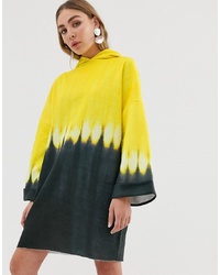 Yellow Tie-Dye Casual Dress