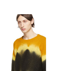 Palm Angels Yellow And Black Tie Dye Casentino Sweater