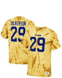 Mitchell & Ness Eric Dickerson Gold Los Angeles Rams Tie Dye Retired Player Name Number T Shirt