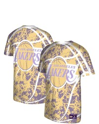 Mitchell & Ness Gold Los Angeles Lakers Hardwood Classics Jumbotron T Shirt