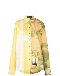 Yellow Tie-Dye Dress Shirt