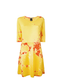 Yellow Tie-Dye Fit and Flare Dress
