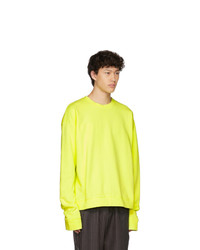 The Elder Statesman Yellow Dip Dyed Fleece Sweatshirt