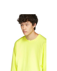The Elder Statesman Yellow Dip Dyed Fleece Sweatshirt