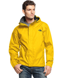 bright yellow north face jacket