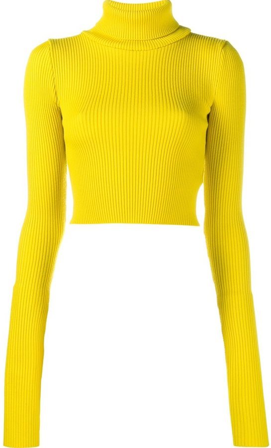 Yellow hot sale ribbed turtleneck