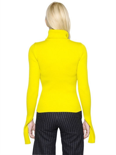 Louis Vuitton Chunky Rib Slit Turtleneck Sweater Yellow Cashmere  ref.934177 - Joli Closet