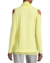Nanette Lepore Play Cold Shoulder Twist Neck Top Bright Yellow