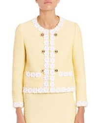 Boutique Moschino Floral Embroidered Three Button Jacket