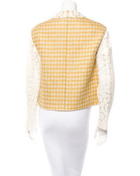 Moschino Cheap & Chic Moschino Cheap And Chic Lace Trimmed Tweed Jacket W Tags