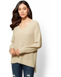 New York & Co. New York Company V Neck Cuffed Sweater