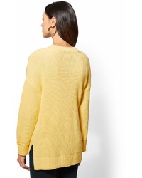New York & Co. New York Company V Neck Cuffed Sweater