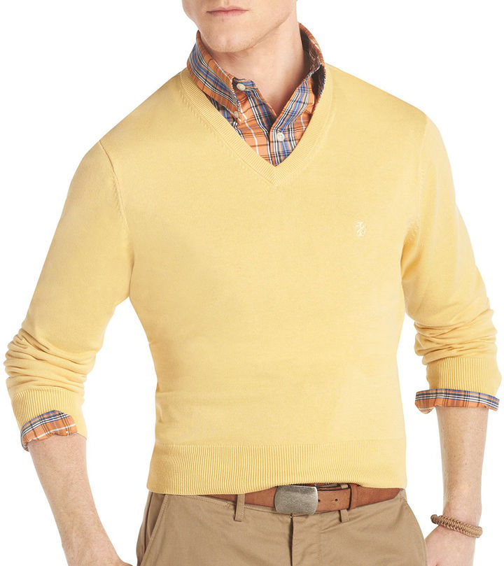 Izod Solid Fine Gauge V Neck Sweater, $55 | jcpenney | Lookastic.com