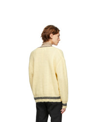 Solid Homme Yellow Mohair V Neck Sweater
