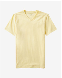 Yellow V-neck T-shirt