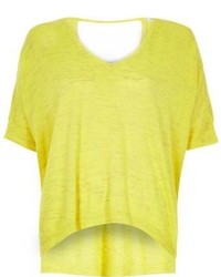 River Island Bright Yellow Slub Linen T Shirt