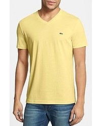 Lacoste V Neck T Shirt Jonquil Yellow 5