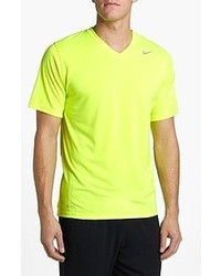 Men's Yellow V-neck T-shirts by Nike 