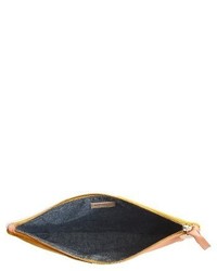 Clare Vivier Clare V Half And Half Mixed Media Clutch Yellow
