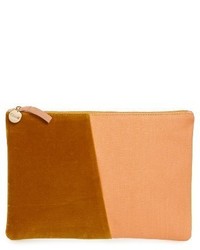 Clare Vivier Clare V Half And Half Mixed Media Clutch Yellow