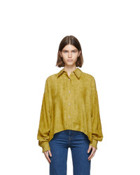 Yellow Velvet Dress Shirt