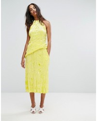 Yellow Velvet Skirt