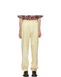 Yellow Vertical Striped Chinos