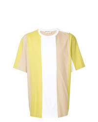Yellow Vertical Striped Crew-neck T-shirt