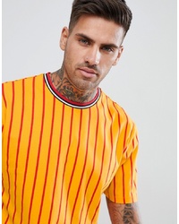 ASOS DESIGN Relaxed T Shirt With Vertical Stripe And Tipped Rib