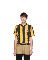 Martine Rose Yellow And Black Ruched Football T Shirt