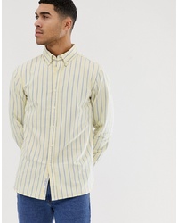 Pull&Bear Oxford Shirt In Regular Fit In Yellow