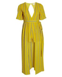 Yellow Vertical Striped Jumpsuit