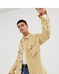 Collusion Utility Pocket Shirt In Bushed Twill Stripe