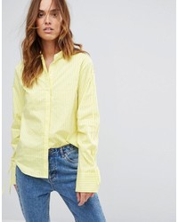 Yellow Vertical Striped Shirt