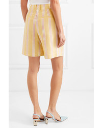 Rejina Pyo Renee Striped Cotton And Linen Blend Shorts