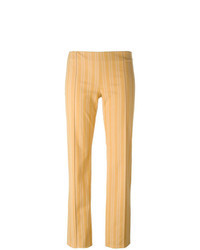 Yellow Vertical Striped Skinny Pants