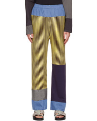 Yellow Vertical Striped Sweatpants