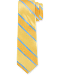 Valentino Contrast Large Striped Tie Yellow