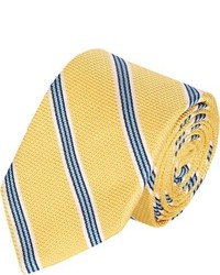 Barneys New York Diagonal Stripe Jacquard Necktie Yellow