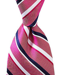 Roundtree & Yorke Trademark Turn Stripe Silk Tie