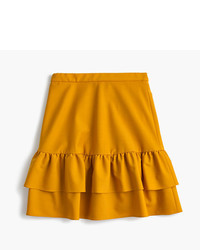 J.Crew Tallwool Flannel Ruffle Skirt