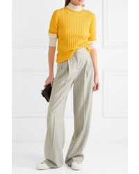 Maison Margiela Ribbed Wool Sweater Yellow