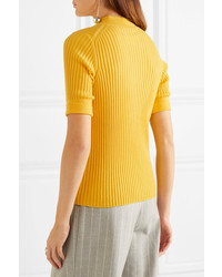Maison Margiela Ribbed Wool Sweater Yellow