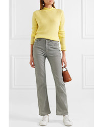Marc Jacobs Ruffled Ribbed Wool Turtleneck Sweater
