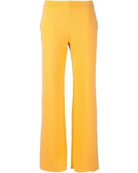 Yellow Wool Wide Leg Pants