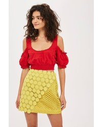 Topshop Woven Pattern Mini Skirt