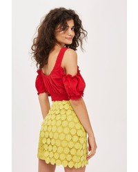 Topshop Woven Pattern Mini Skirt