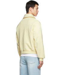 Recto Yellow Signature Logo Zip Sweater